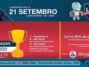 Campeonato de FIFA 14 em Campo Grande dá Playstation 4 ao campeão neste domingo